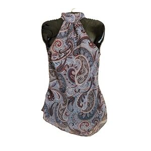 Vintage Womens Top First Kiss Paisley Handkerchief Asymmetrical Hem 90s Y2K USA